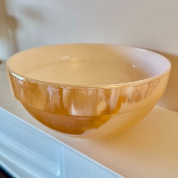 Fire King Peach Lusterware 1950s Anchor Hocking Vintage Mixing Bowl - Picture 5 of 11